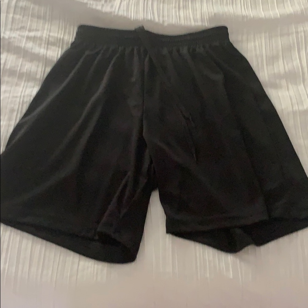 a pair of black basketball shorts